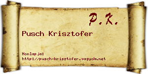 Pusch Krisztofer névjegykártya